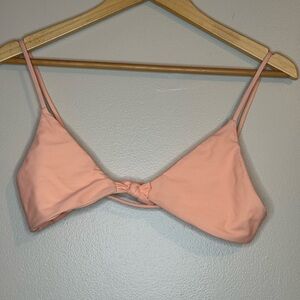 Aila Blue Bikini Set Top M Bottom S Peach Pink Strappy Knotted Recycled Swimwear